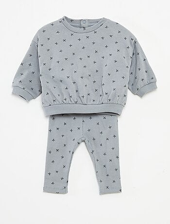 Ensemble jogging en molleton sweat + legging - 2 pièces