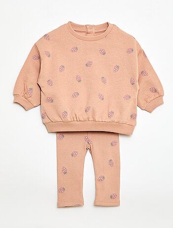 Ensemble jogging en molleton sweat + legging - 2 pièces