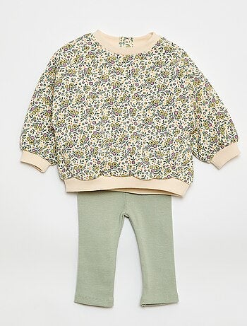 Ensemble jogging en molleton sweat + legging - 2 pièces