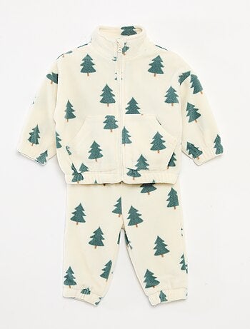 Ensemble jogging en polaire veste zippée + pantalon - 2 pièces