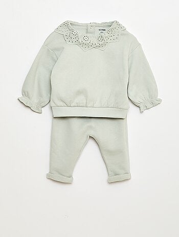 Ensemble jogging + sweat en molleton - 2 pièces