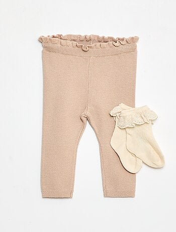 Ensemble Legging fantaisie + chaussette en dentelle