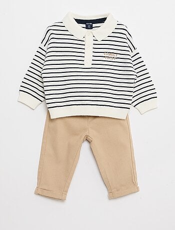 Ensemble polo chaud + pantalon - 2 pièces