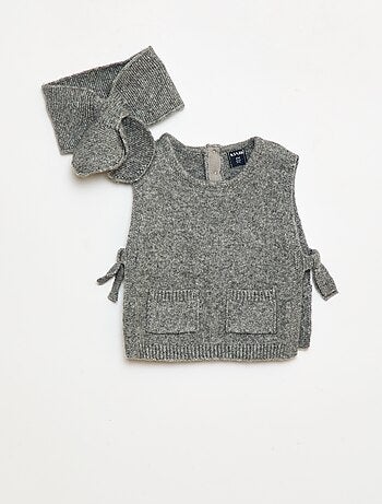Ensemble pull + écharpe fine