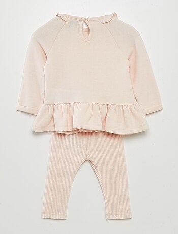 Ensemble pull large volanté + legging - 2 pièces