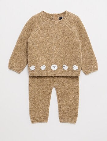 Ensemble pull + pantalon en maille - 2 pièces