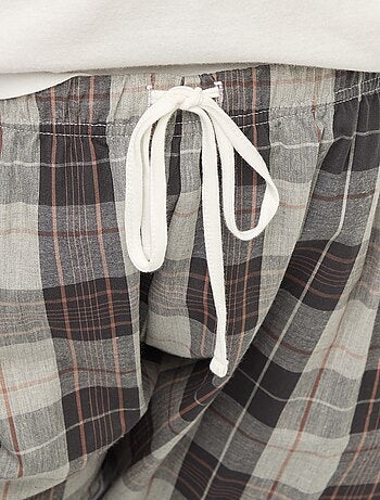 Ensemble pyjama 2 pièces t-shirt + pantalon à carreaux - 2 pièces