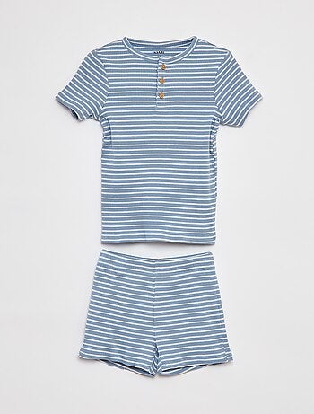 Ensemble pyjama court côtelé - 2 pièces
