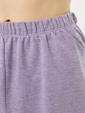 Ensemble pyjama court short + t-shirt avec broderie - 2 pièces