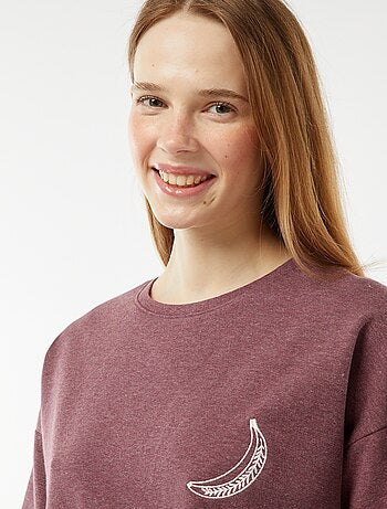 Ensemble pyjama court short + t-shirt avec broderie - 2 pièces