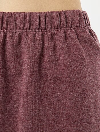 Ensemble pyjama court short + t-shirt avec broderie - 2 pièces