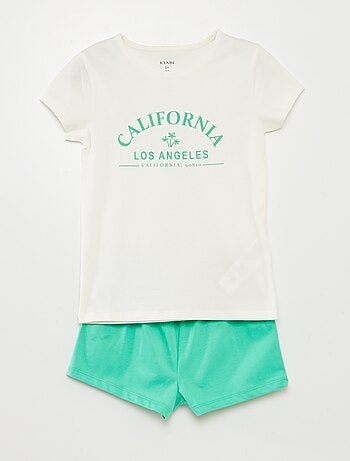 Ensemble pyjama court t-shirt + short - 2 pièces