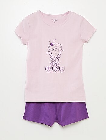 Ensemble pyjama court t-shirt + short - 2 pièces