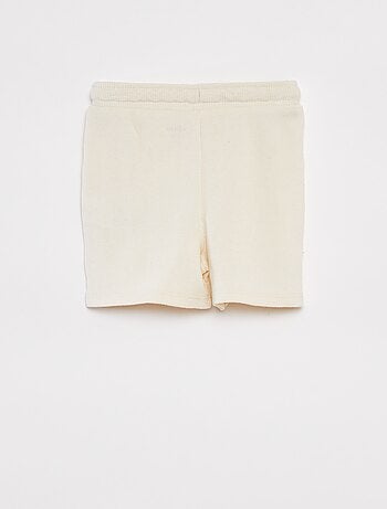 Ensemble pyjama court t-shirt + short en maille gaufrée - 2 pièces