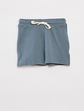 Ensemble pyjama court t-shirt + short en maille gaufrée - 2 pièces
