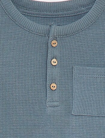 Ensemble pyjama court t-shirt + short en maille gaufrée - 2 pièces