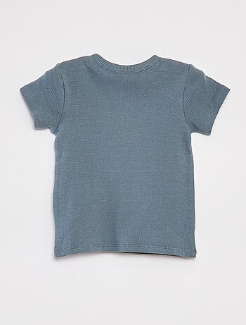 Ensemble pyjama court t-shirt + short en maille gaufrée - 2 pièces