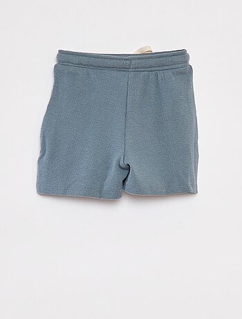 Ensemble pyjama court t-shirt + short en maille gaufrée - 2 pièces