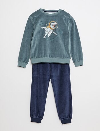 Ensemble pyjama en velours imprimé sweat + pantalon - 2 pièces
