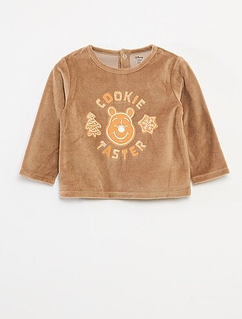 Ensemble pyjama en velours t-shirt + pantalon - 2 poches