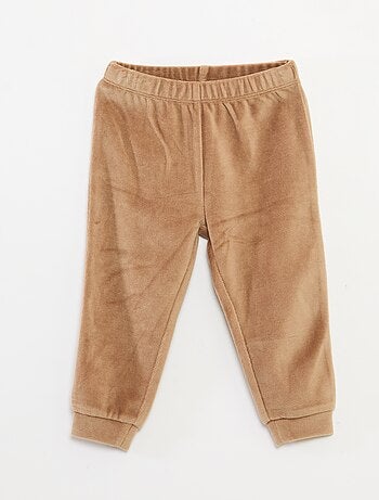 Ensemble pyjama en velours t-shirt + pantalon - 2 poches