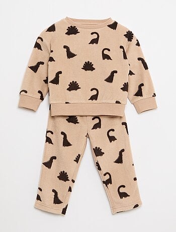 Ensemble pyjama haut + pantalon polaire