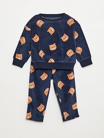 Ensemble pyjama haut + pantalon polaire