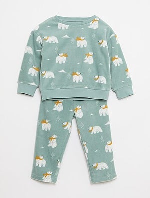 Pyjama Polaire 2 Pièces Pour Fille - Tenue D'hiver Douce Et Chaude, Couleur Unie, Tailles 100 à 160 (2-12 Ans)