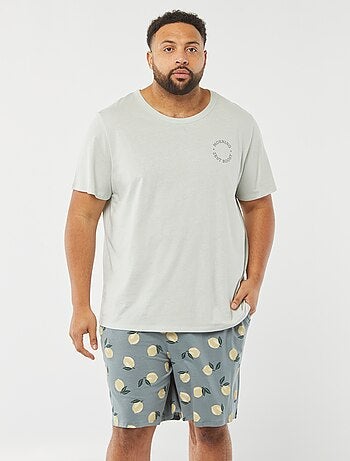 Ensemble pyjama imprimé short + t-shirt - 2 pièces