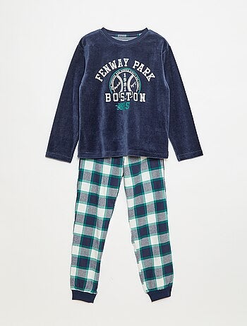 Ensemble pyjama long bimatière t-shirt + pantalon - 2 pièces