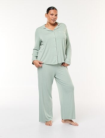 Ensemble pyjama long chemisier + pantalon - 2 pièces