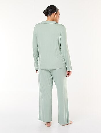 Ensemble pyjama long chemisier + pantalon - 2 pièces