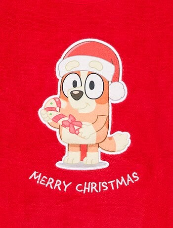 Ensemble pyjama long de Noël en polaire 'Bluey' - 2 pièces