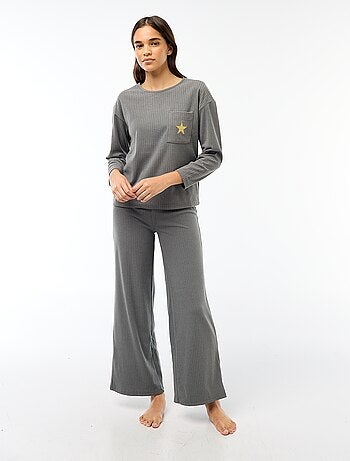 Ensemble pyjama long en maille - 2 pièces