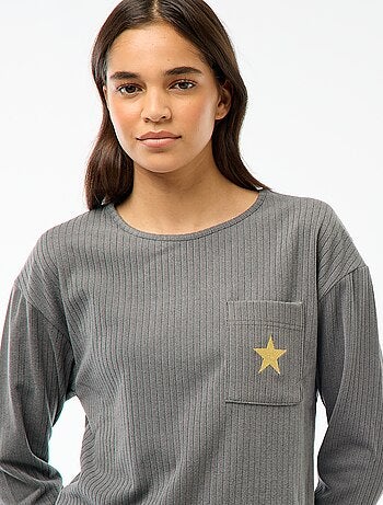 Ensemble pyjama long en maille - 2 pièces