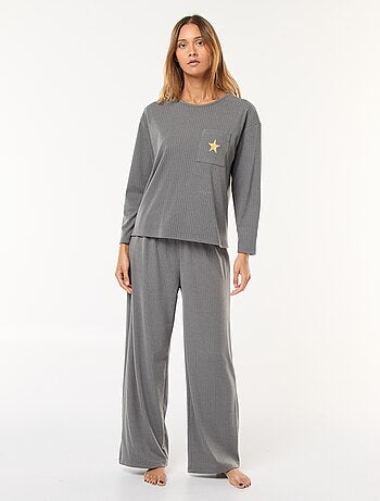 Ensemble pyjama long en maille - 2 pièces