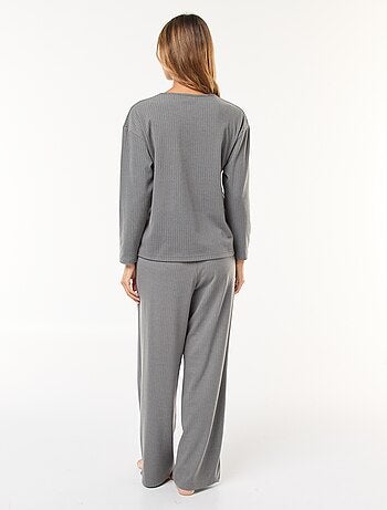 Ensemble pyjama long en maille - 2 pièces