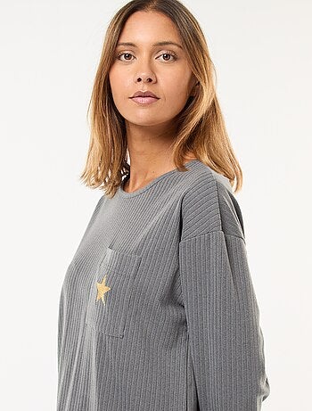 Ensemble pyjama long en maille - 2 pièces