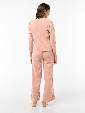Ensemble pyjama long en maille - 2 pièces