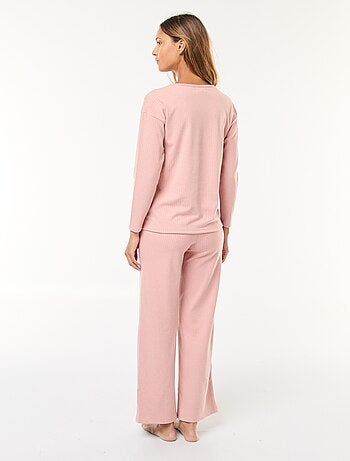 Ensemble pyjama long en maille - 2 pièces