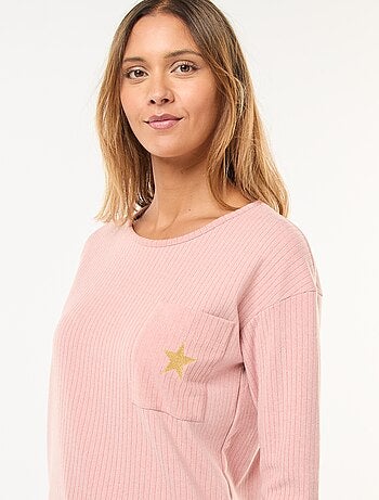 Ensemble pyjama long en maille - 2 pièces