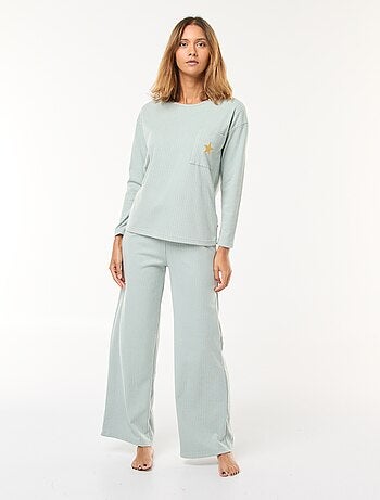 Ensemble pyjama long en maille - 2 pièces