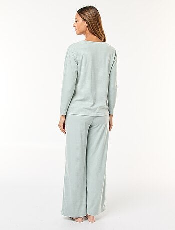 Ensemble pyjama long en maille - 2 pièces
