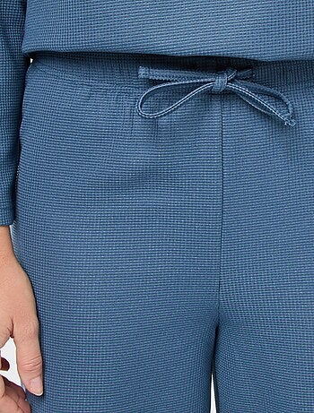 Ensemble pyjama long en maille gaufrée - 2 pièces