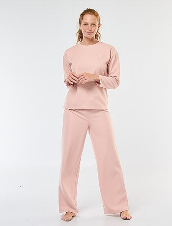 Ensemble pyjama long en maille gaufrée - 2 pièces