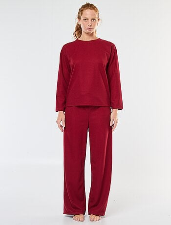 Ensemble pyjama long en maille gaufrée - 2 pièces