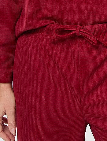 Ensemble pyjama long en maille gaufrée - 2 pièces