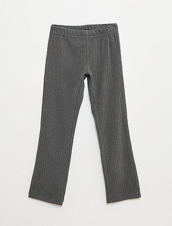 Ensemble pyjama long en matière douce et côtelée t-shirt + pantalon - 2 pièces