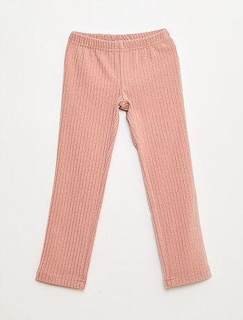 Ensemble pyjama long en matière douce et côtelée t-shirt + pantalon - 2 pièces