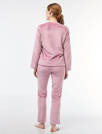 Ensemble pyjama long en polaire - 2 pièces